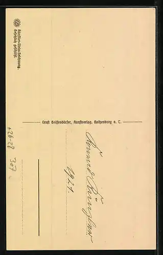 Steindruck-AK Rothenburg o. T., Stadtpartie