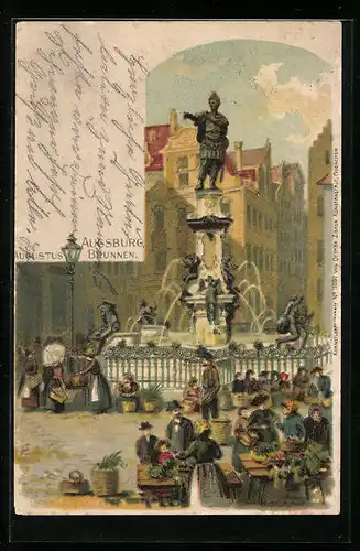 Lithographie Augsburg, Augustus-Brunnen