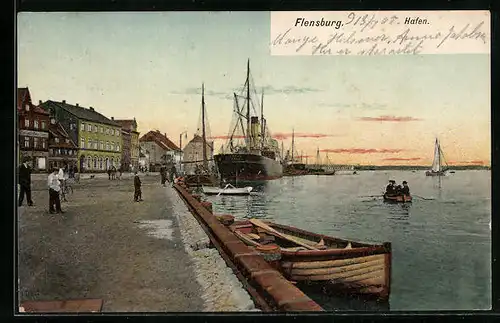 AK Flensburg, Blick zum Hafen