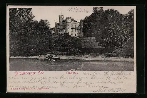 AK Berg am Starnberger See, Blick zum Schloss