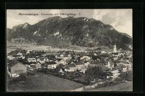 AK Oberammergau, Panorama mit Labergebirge