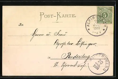 AK Alpirsbach, Totalansicht von einem Berg aus gesehen