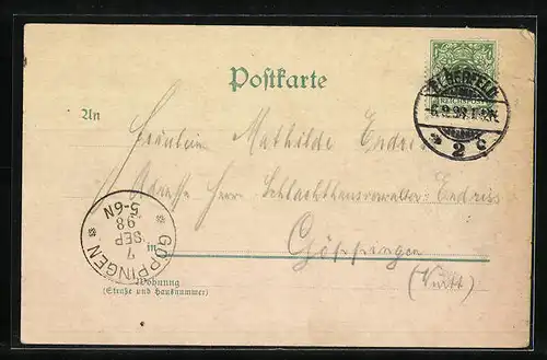 AK Müngsten, Ortsansicht und Kaiser-Wilhelm-Brücke im Bergischen Land