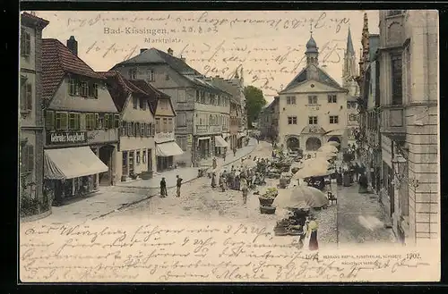 AK Bad Kissingen, Marktplatz aus der Vogelschau