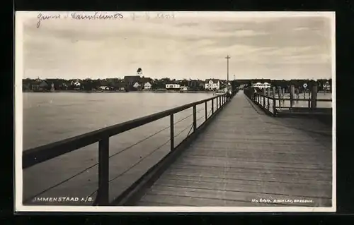 AK Immenstaad a. B., Laufsteg auf dem Bodensee