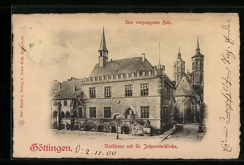 AK Göttingen, Rathaus mit St. Johannis-Kirche