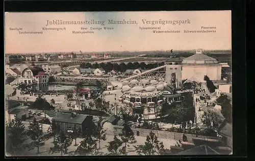 AK Mannheim, Jubiläumsausstellung, Panorama v. Vergnügungspark