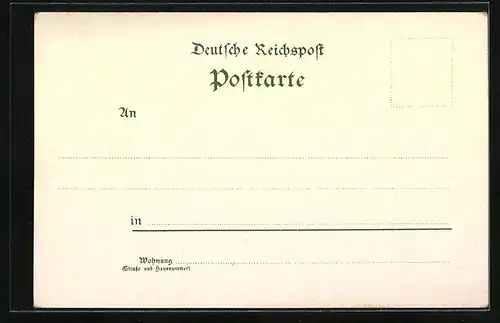 Lithographie Berlin, Gewerbe-Ausstellung 1896, Ge. f. Chemie, Optik, Mechanik & Photografie, gepflügelte Personifikation