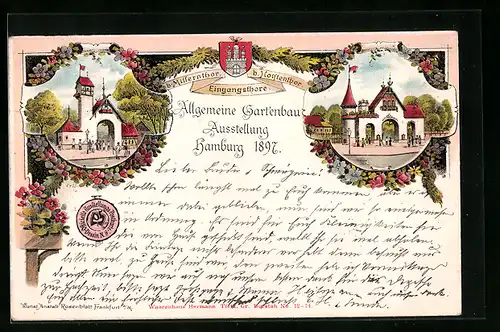 Lithographie Hamburg, Allg. Gartenbau-Ausstellung 1897