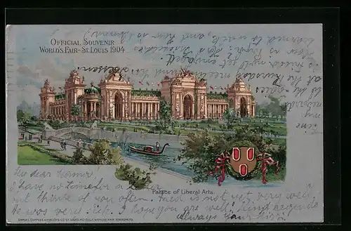 Lithographie St. Louis, World`s Fair 1904, Palace of Liberal Arts, Ausstellung