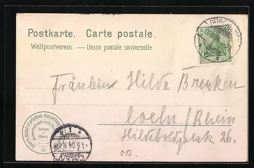 Künstler-AK Düsseldorf, Internationale Kunst- und grosse Gartenbau-Ausstellung 1904, Ehrenhof-Kunstpalast