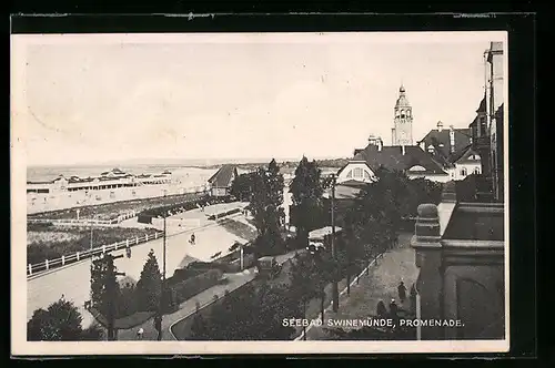 AK Swinemünde, Blick auf die Promenade