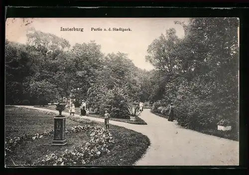 AK Insterburg, Partie aus dem Stadtpark