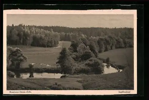 AK Rominten, Blick in das Jagdbudetal in der Rominter Heide