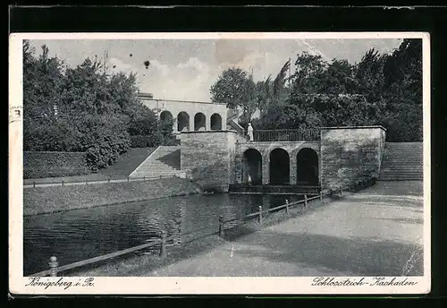 AK Königsberg, an den Schlossteich Kaskaden