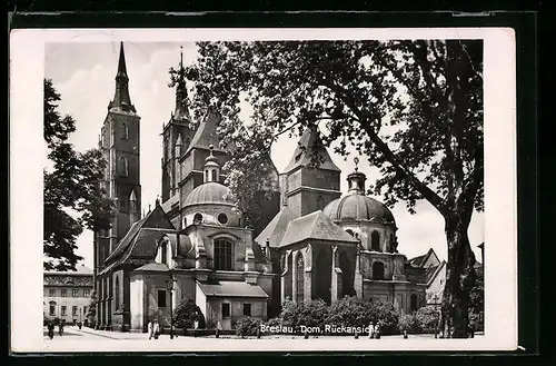 AK Breslau, Rückansicht des Doms