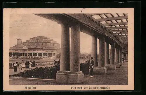 AK Breslau, Blick nach der Jahrhunderthalle