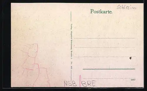 AK Breslau, Passanten am Kaiser Wilhelm Denkmal