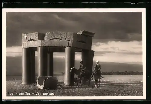 AK Baalbek, Les environs, Reiter am Rundbau