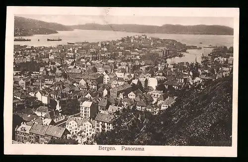 Foto-AK Bergen, Panoramaansicht der Stadt