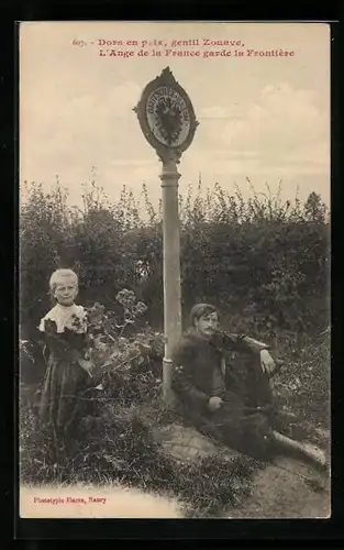 AK Rast an der Grenze zum Deutschen Reich