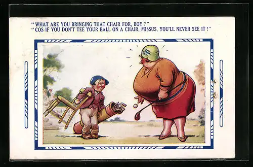 Künstler-AK What are you bringing that chair for, boy?