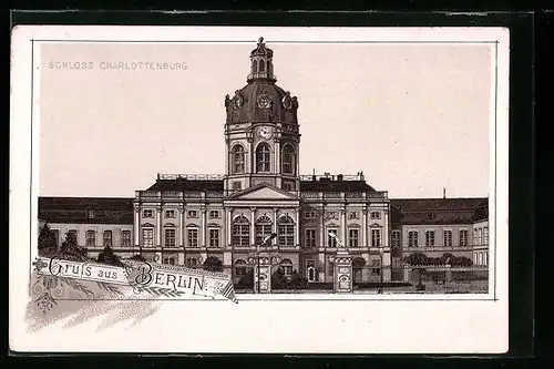 Lithographie Berlin-Charlottenburg, Schloss Charlottenburg