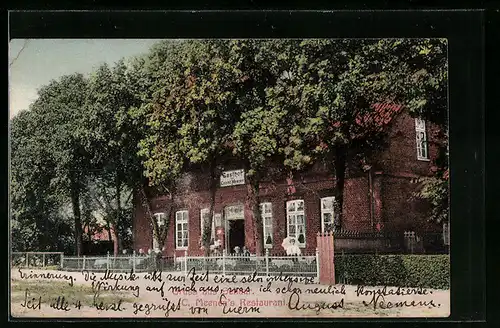 AK Schaar, Blick auf den Gasthof v. Conrad Meenen