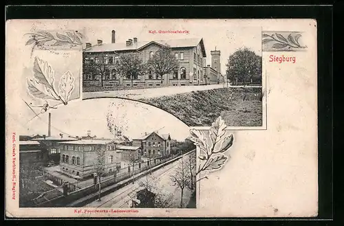 AK Siegburg, Blick auf die Kgl. Geschossfabrik u. Feuerwerks-Laboratorium