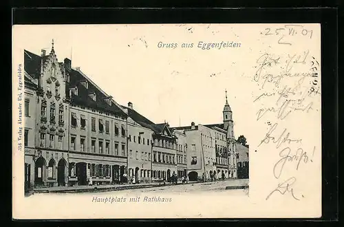 AK Eggenfelden, Hauptplatz mit Rathaus