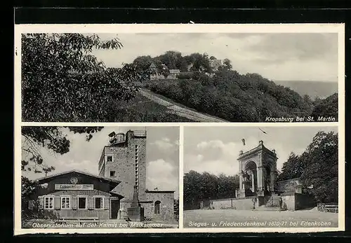AK Maikammer, Observatorium auf der Kalmit, Kropsburg & Sieges- und Friedensdenkmal