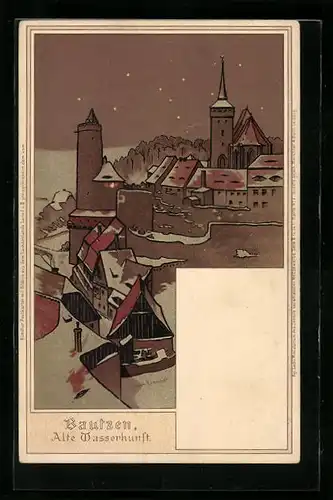 Künstler-AK Meissner & Buch (M&B) Nr.7: Bautzen, Alte Wasserkunst