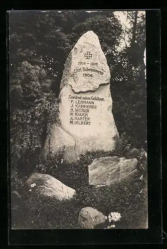 Foto-AK Karlsruhe, Kriegerdenkmal d. Durlacher Schwimmvereins