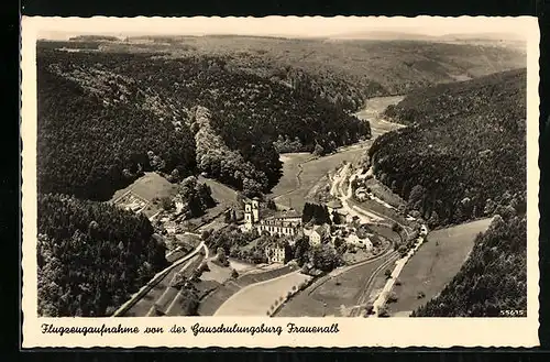 AK Frauenalb / Albtal, Gauschulungsburg der  vom Flugzeug aus gesehen
