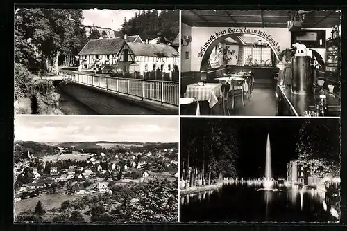 AK Denklingen / Rhld., Café-Restaurant Zum Felsenkeller, Ortsansicht aus der Vogelschau