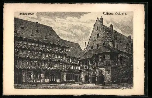 AK Halberstadt, Rathaus, Ostseite
