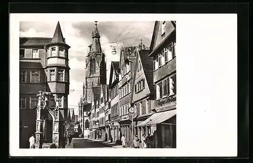 AK Reutlingen, Fontaine du Tilleul et Wilhelmstrasse