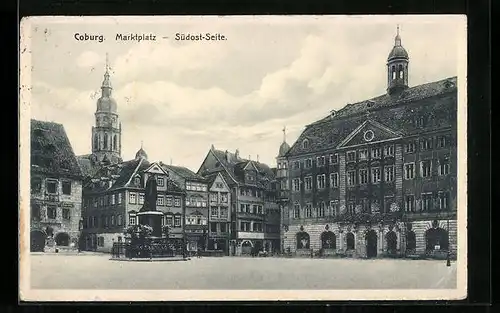 AK Coburg, Marktplatz, Südost-Seite