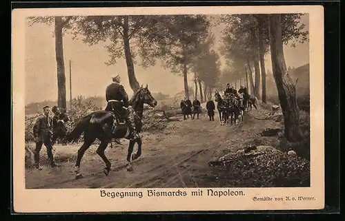 AK Begegnung Bismarcks mit Napoleon