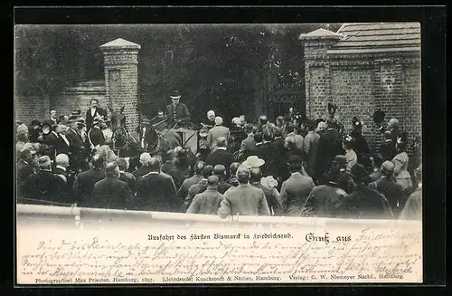 AK Friedrichsruh, Ausfahrt des Fürsten Bismarck