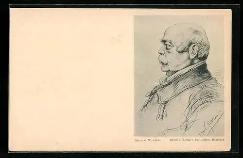 AK Fürst Bismarck im Seitenporträt