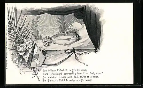 AK Friedrichsruh, Fürst Otto von Bismarck auf dem Sterbebett