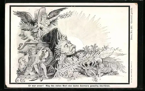 AK Fürst Otto von Bismarck auf dem Sterbebett