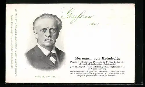 AK Physiker Hermann von Helmholtz im Porträt