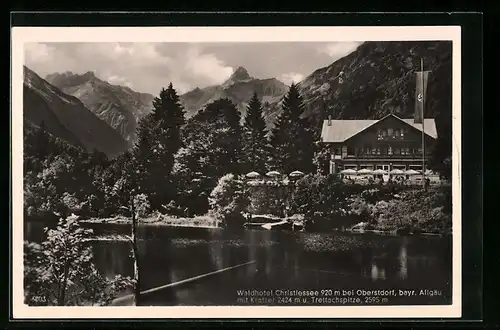 AK Oberstdorf / bayr. Allgäu, Waldhotel Christlsee mit Kratzer