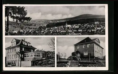 AK Schlossborn / Taunus, Gebäude- und Gesamtansichten