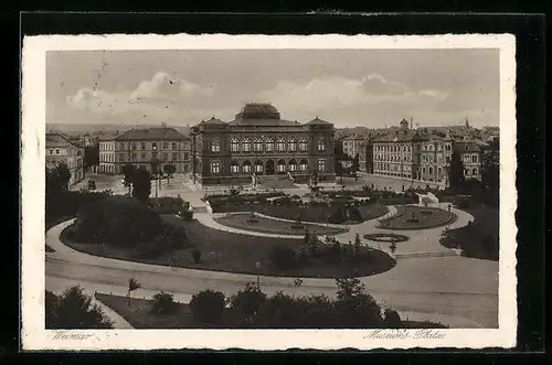 AK Weimar, Blick auf den Museums-Platz
