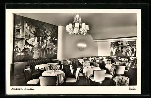 AK Berlin, im Gastraum der Konditorei Kranzler