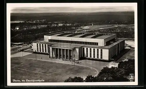 AK Berlin-Charlottenburg, Deutschlandhalle, Fliegeraufnahme