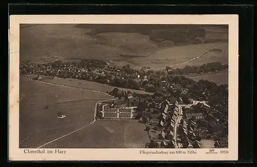 AK Clausthal / Harz, Totalansicht, Fliegeraufnahme